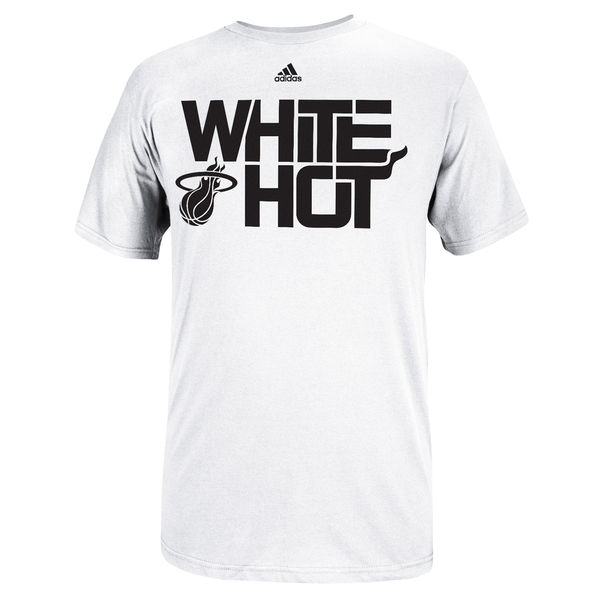 NBA Men adidas Miami Heat White Hot Playoffs Slogan TShirt White->->Sports Accessory